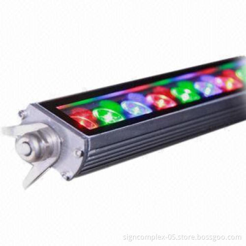RGB LED Wall Washer with 18W Rated Power, 24V DC Voltage and 42°C Working Temperature